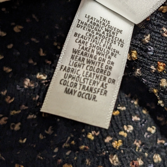 St. John Leather Trim Ribbon Wool Blend Knit Jacket Moto Gold Side Zip Size 2 - Picture 13 of 13